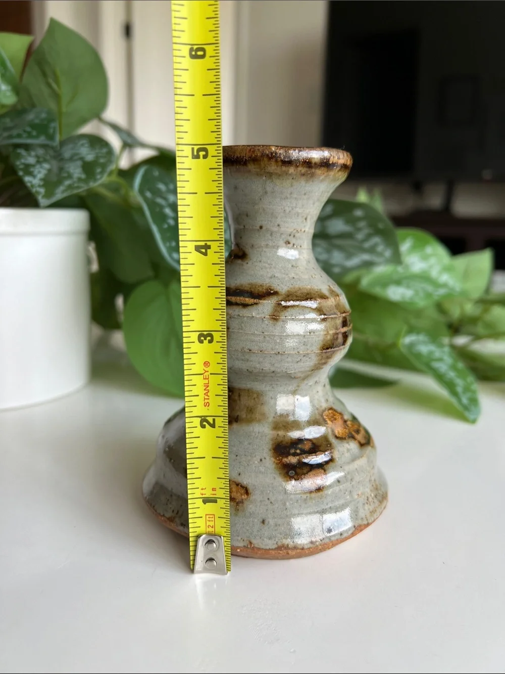 Vintage Handmade Pottery Vase Neutral Decor